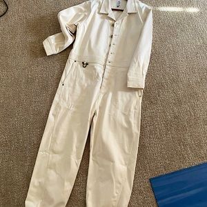 Crème colored denim Jumpsuit from LA Designer The Only Jane! Never worn.